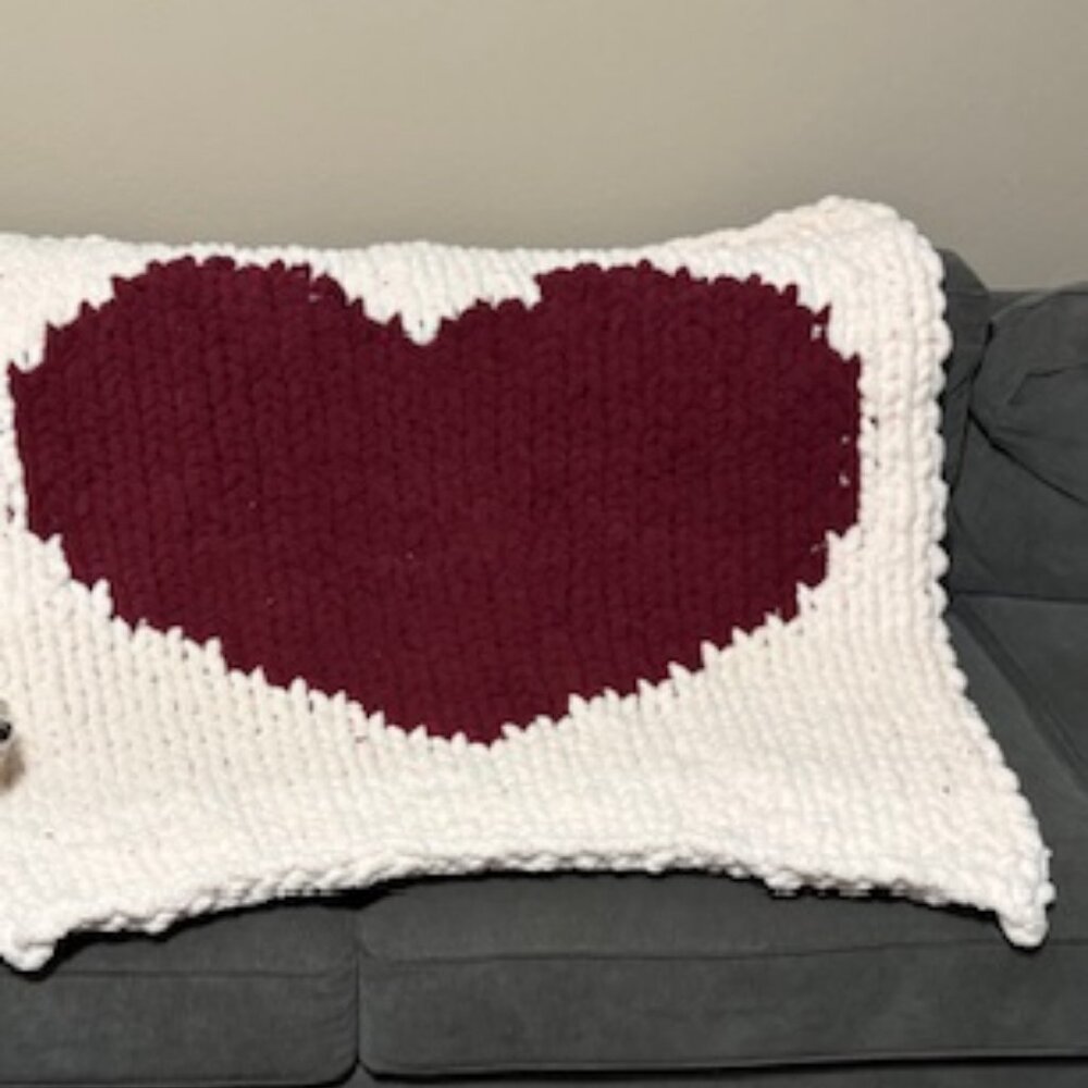 Hand Knit Graphed Blanket